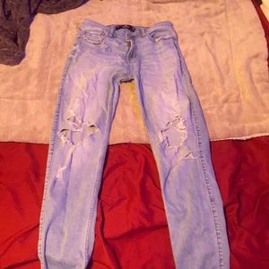 Blue hollister ripped jeans